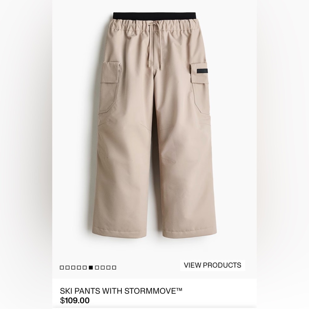 NWT! H&M Boys SKI PANTS WITH STORMMOVE™ Size 16 Dusty Beige